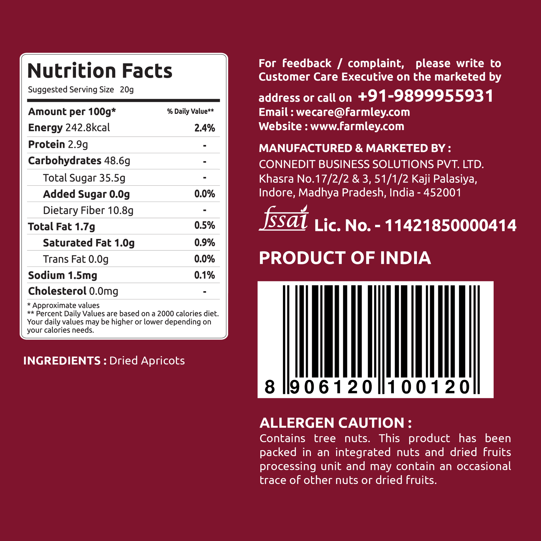 Dried Apricots (200 g) & Dried Cranberry (200 g)