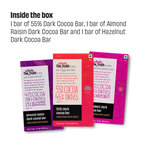 Assorted 47% Dark Cocoa Bar Sweetened with Dates - Pack of 3