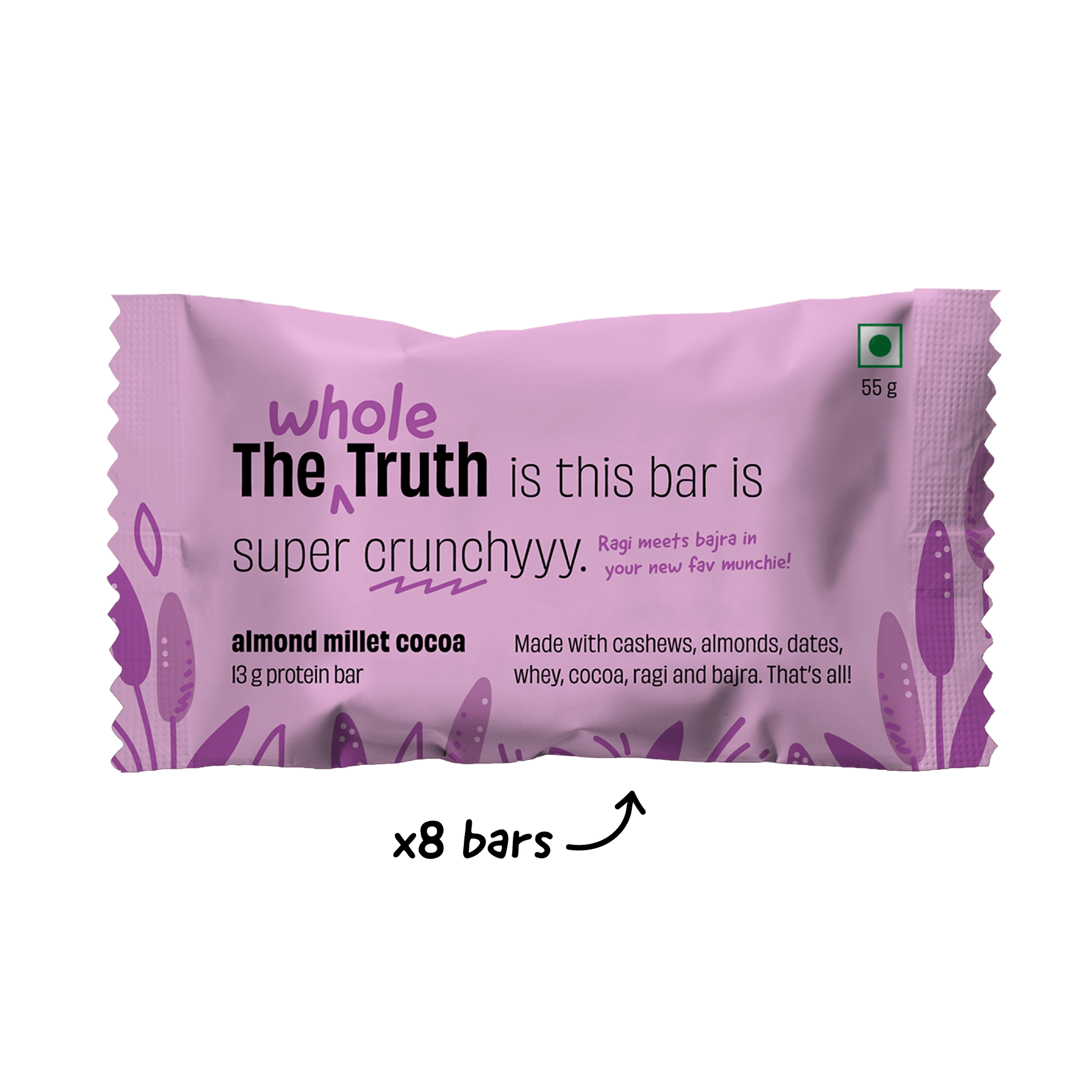 Almond Millet Cocoa - Pack of 8 Millet Bars