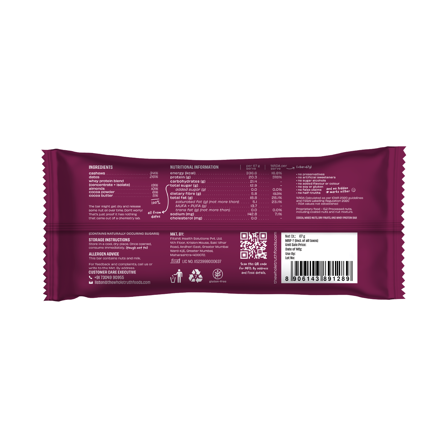 Personalised Box - Pack of 10 Protein Bars