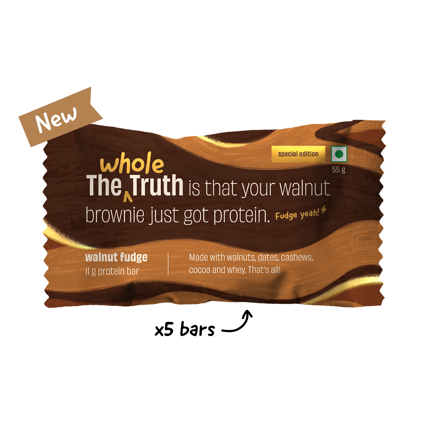 Walnut Fudge Protein Bars - Box of 5