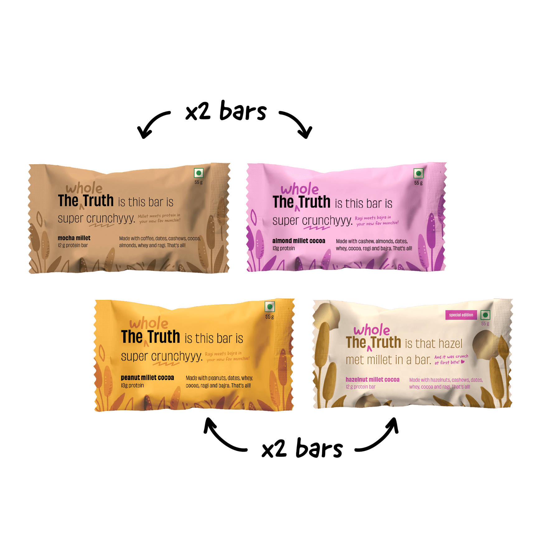 All in One - Pack of 8 Millet Bars