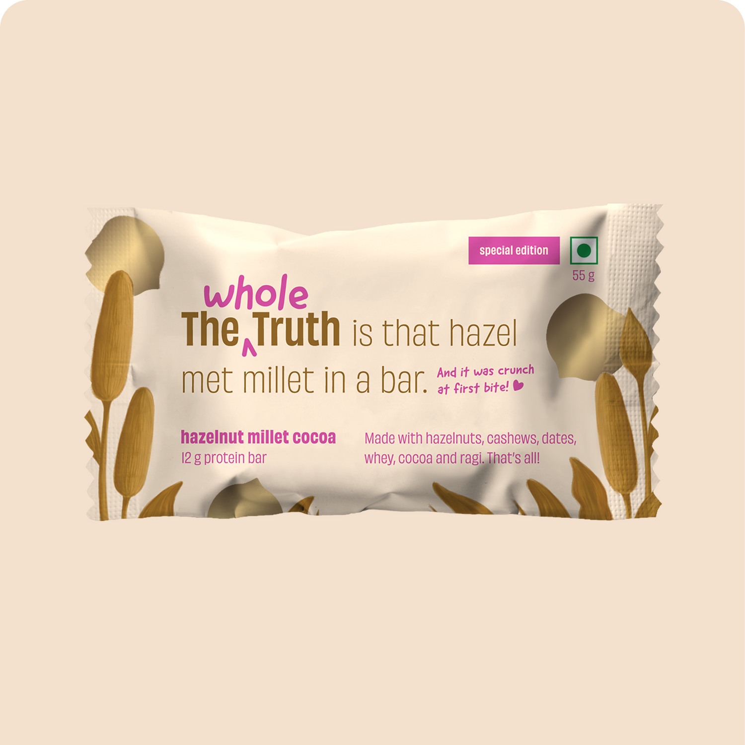 Hazelnut Millet Protein Bars - pack of 2