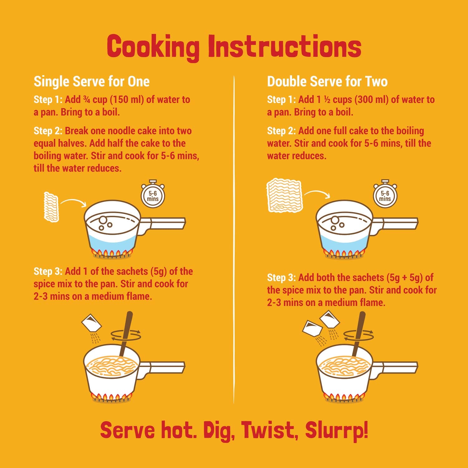 Instant Noodles - Serves 8 (Pack of 4)