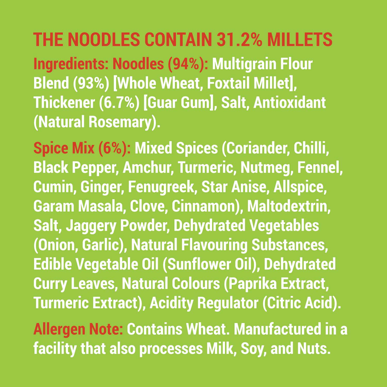 Millet Noodles - Mild Masala (Serves 2)