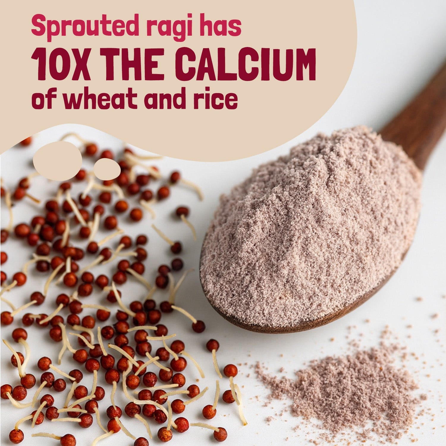 First Bites Strawberry, Sprouted Ragi & Rice Cereal with Milk for Little Ones