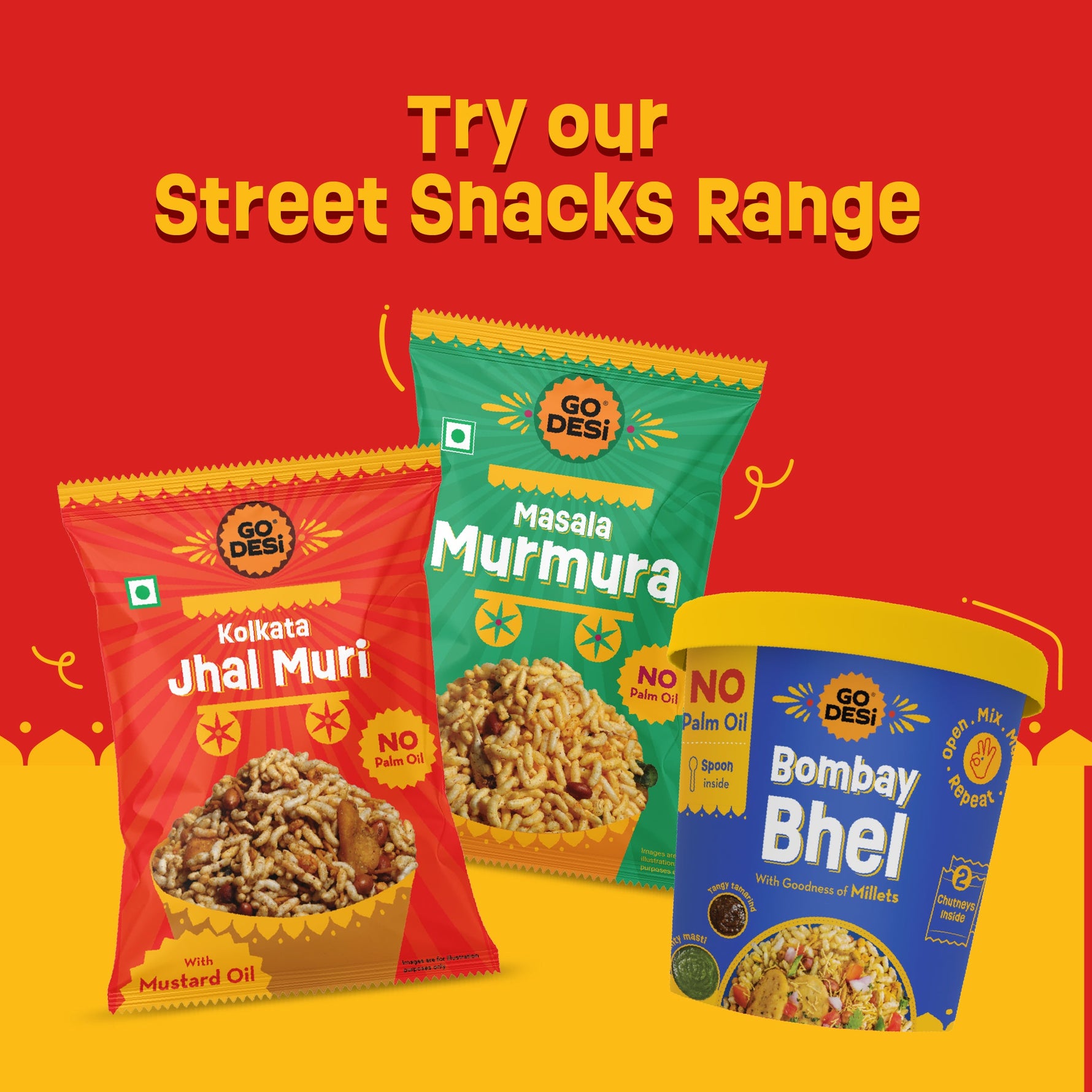 Kolkata Jhalmuri | Made with Mustard Oil | No Palm Oil | Pack of 3