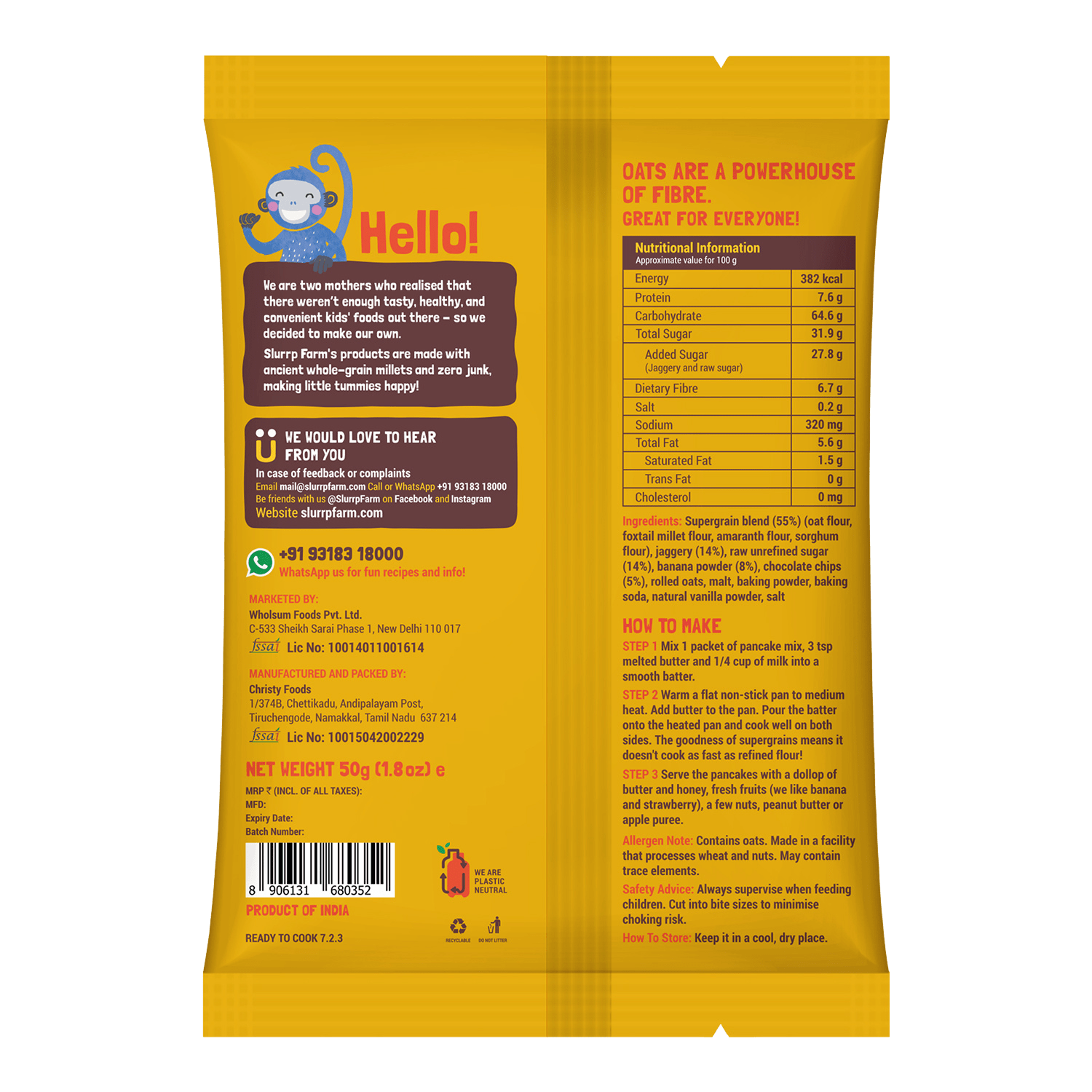 Trial Pack - Banana Choco-Chip Millet Pancake Mix