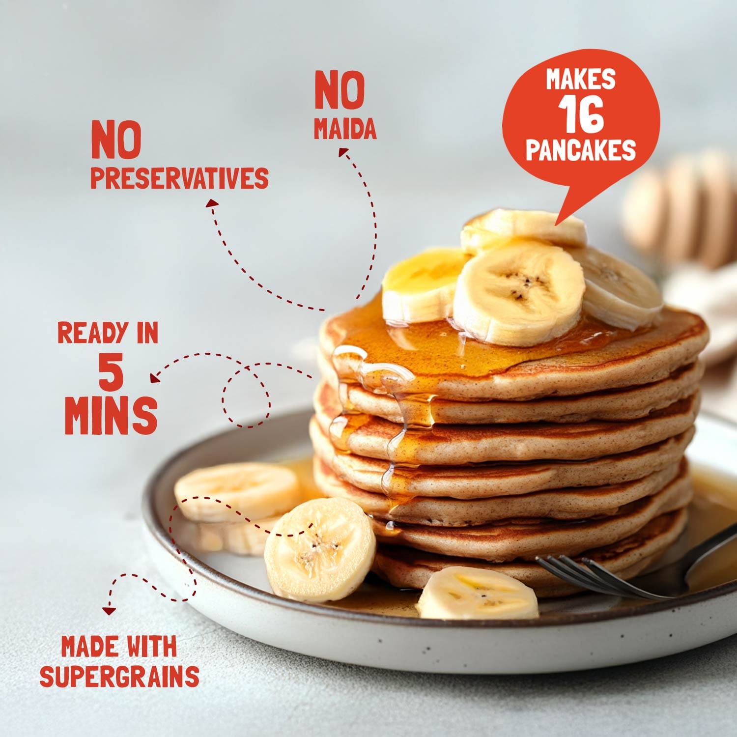 Banana Choco-Chip Millet Pancake Mix 300-gm Family Pack (Stock Up & Save)