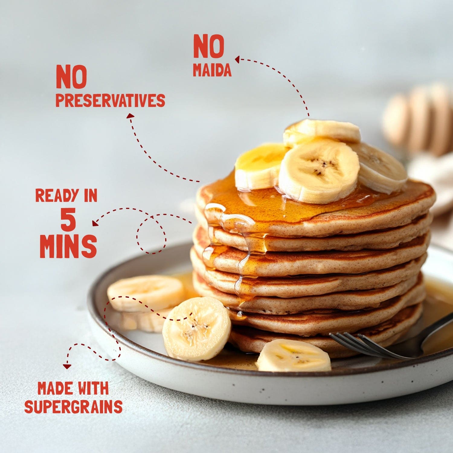 Banana Choco-Chip Millet Pancake Mix | No Maida