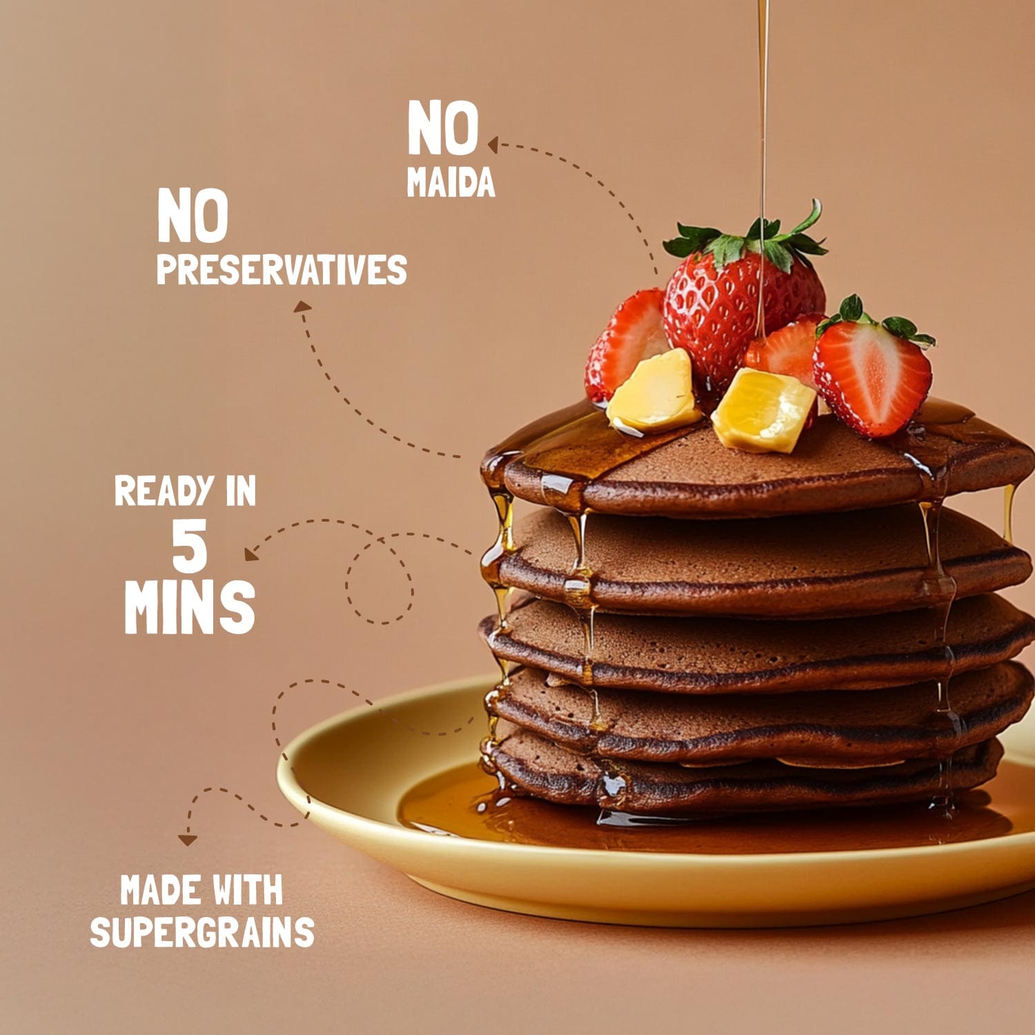 Chocolate Millet Pancake Mix | No Maida