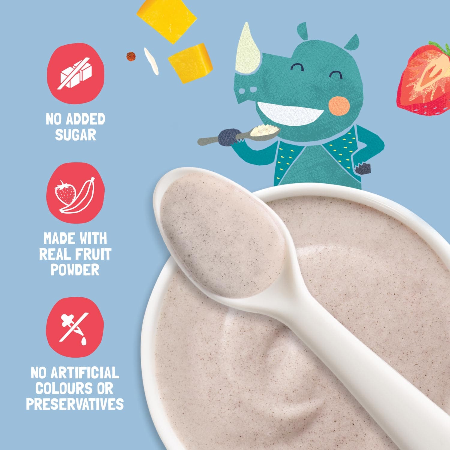 Multigrain Millets and Mixed Fruit Cereal with Milk