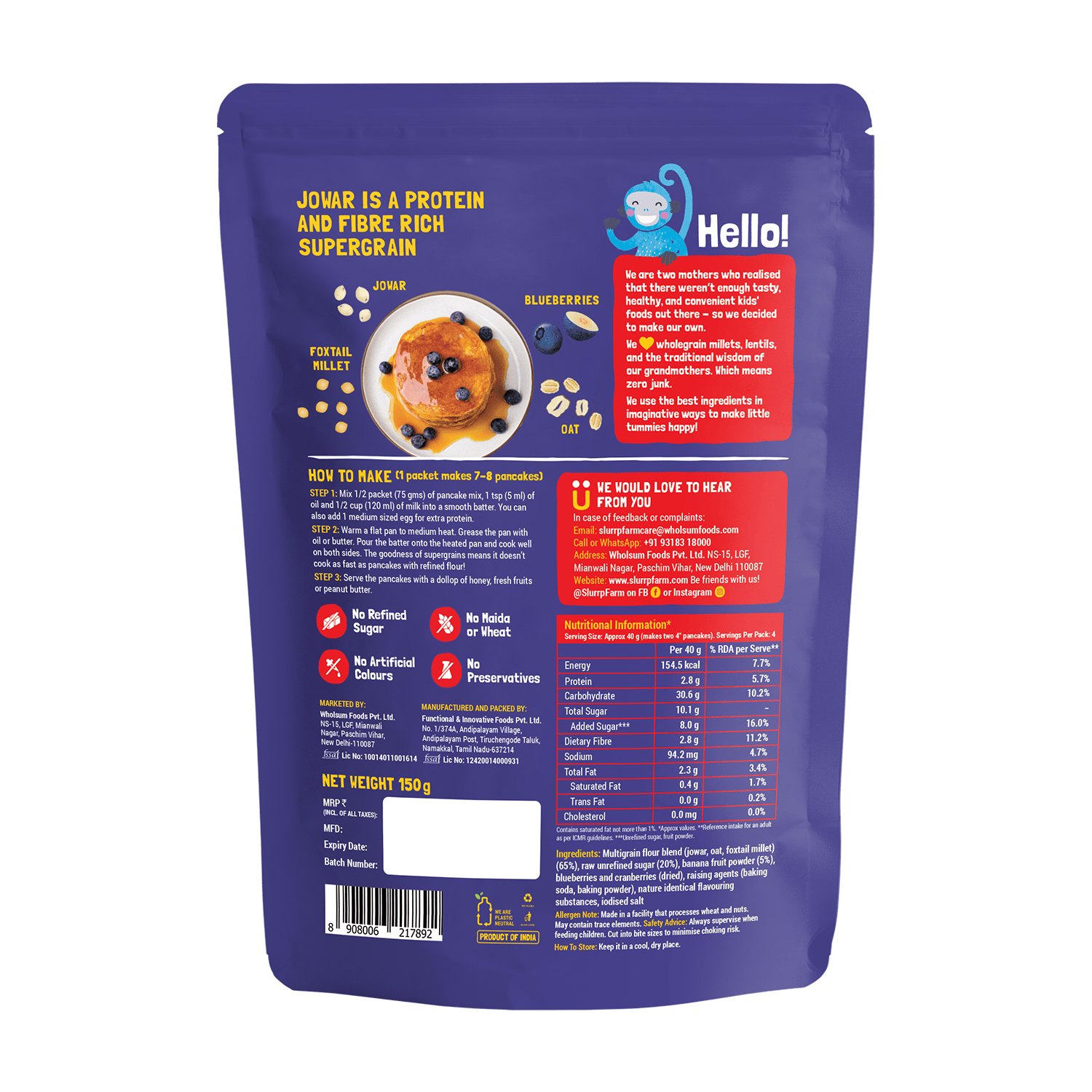 Blueberry Millet Pancake Mix × 2