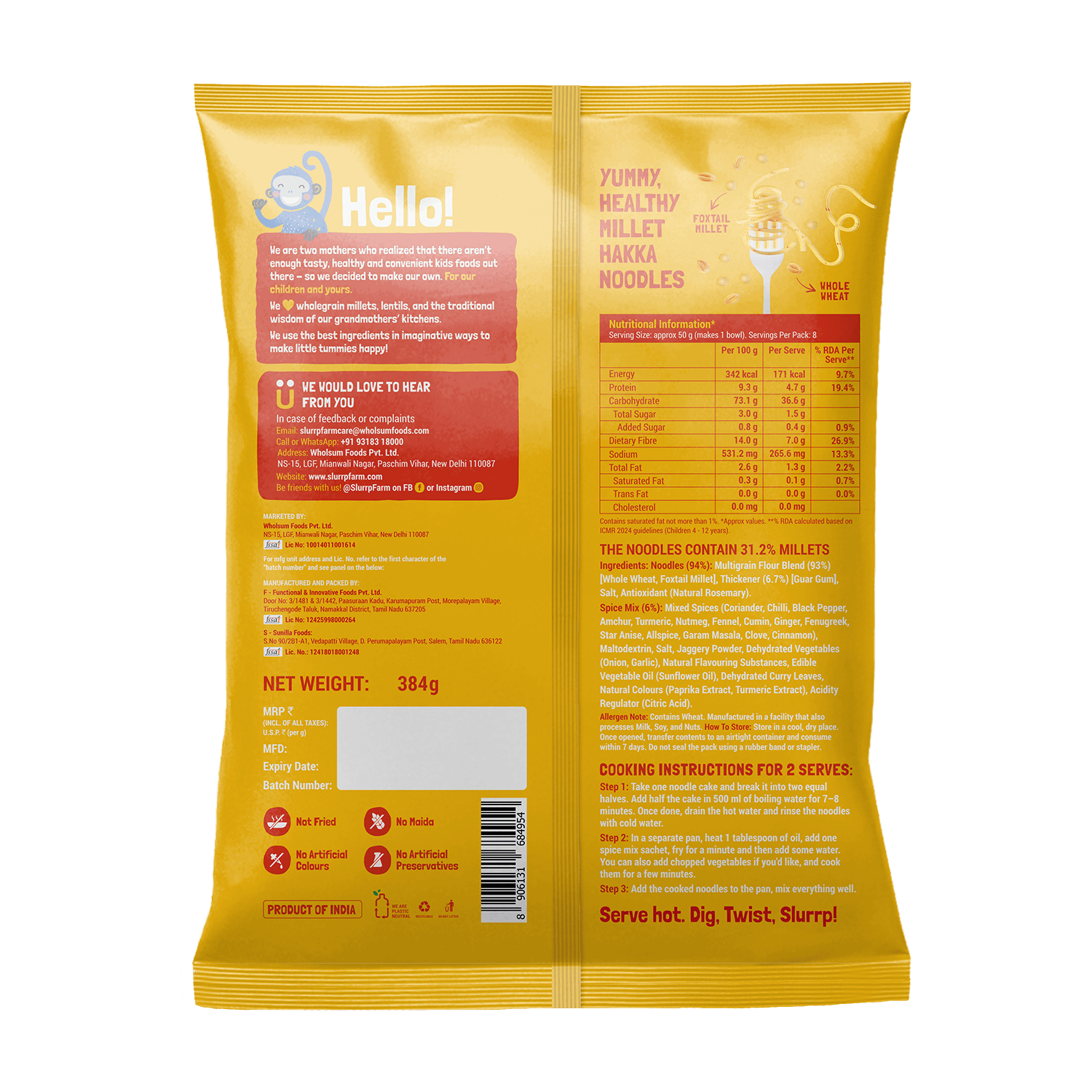Millet Noodles - Classic Masala Family Pack (Serves 8)