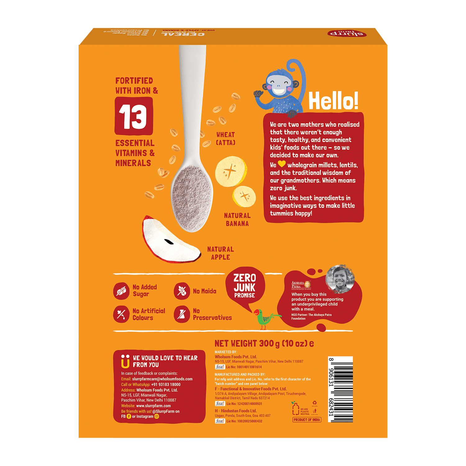 Instant Healthy Cereal | Wheat, Apple & Banana Cereal