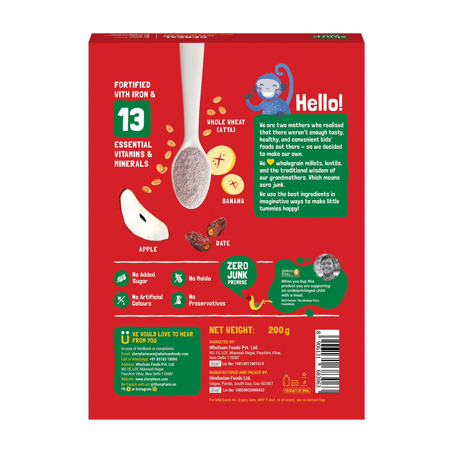 Wheat, Apple & Date with Milk | Instant Cereal