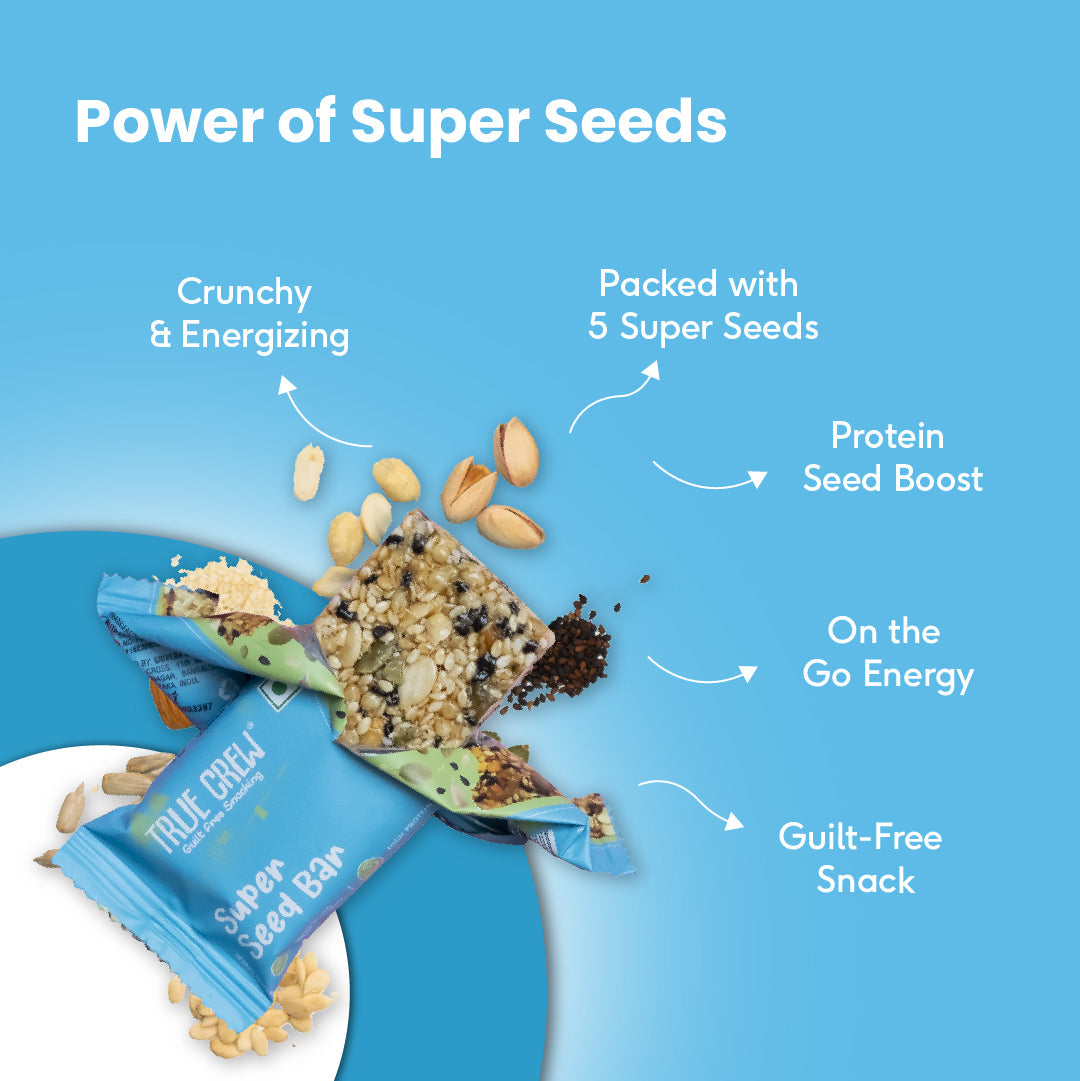 TRUE CREW - Super Seed Bar, 25 g Each (Pack of 10)