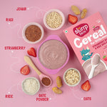 Strawberry, Ragi & Rice Cereal with Milk