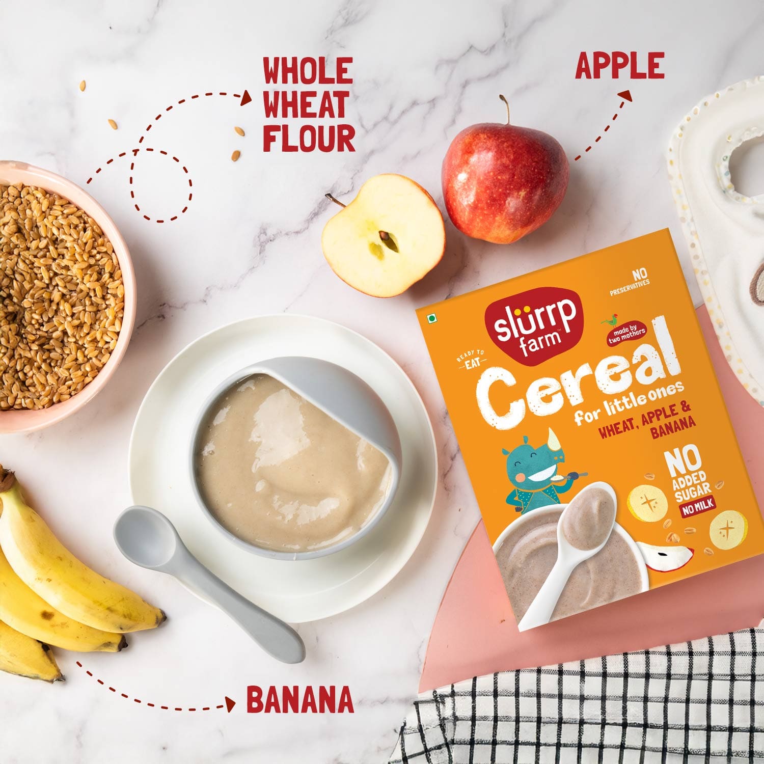 Instant Healthy Cereal | Wheat, Apple & Banana Cereal