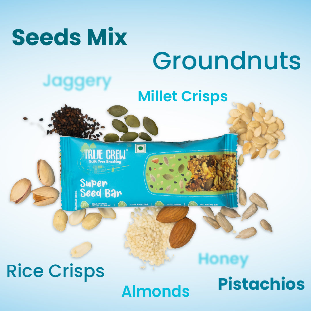 TRUE CREW - Super Seed Bar, 25 g Each (Pack of 10)