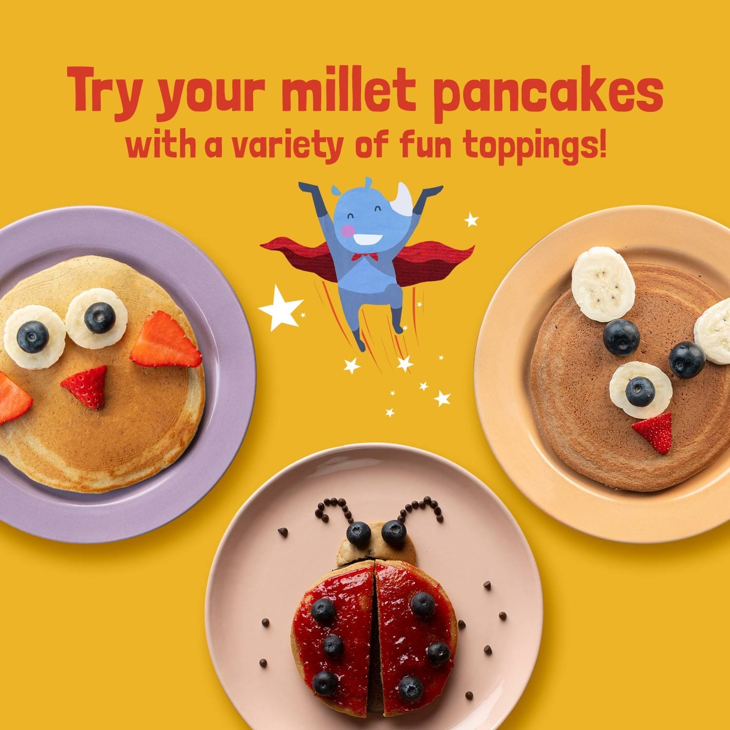 Banana Choco-Chip Millet Pancake Mix 300-gm Family Pack (Stock Up & Save)