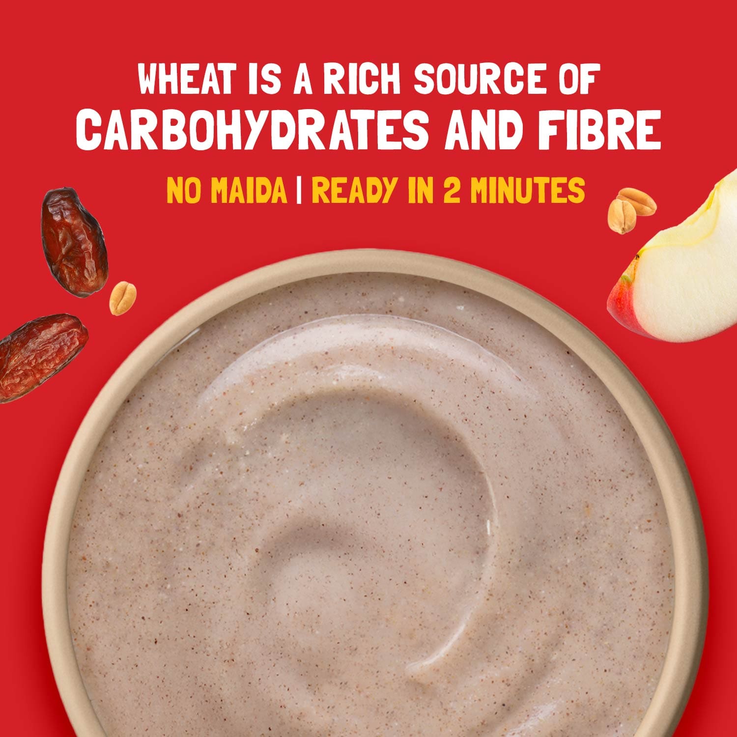 Wheat, Apple & Date with Milk | Instant Cereal
