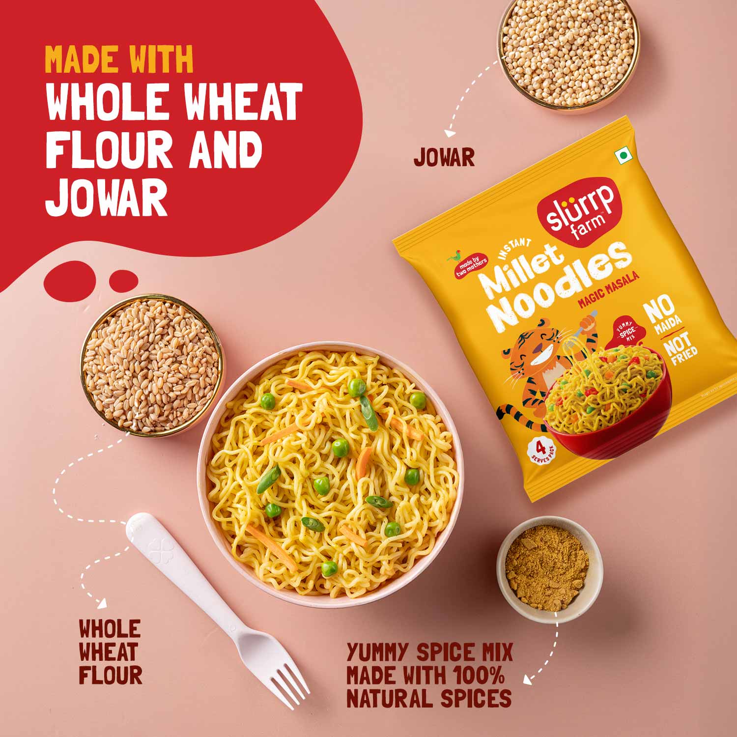 Instant Noodles - Serves 4 (Pack of 2)
