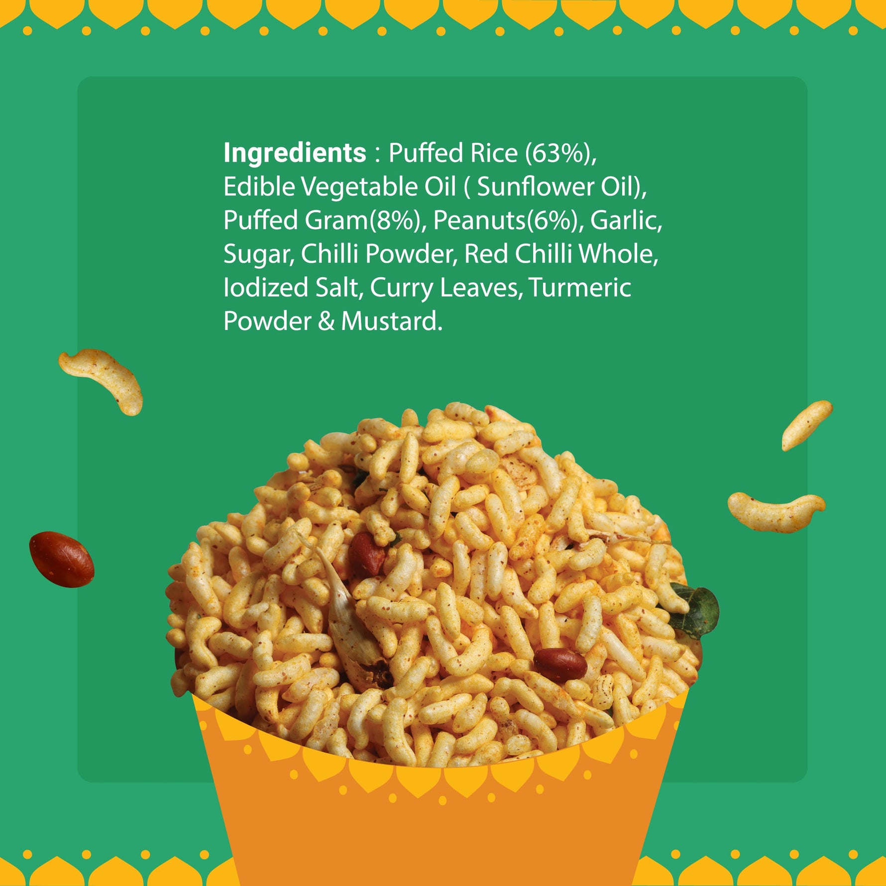GO DESi - Kolkata Jhalmuri, Bombay Bhel & Garlic Masala Murmura | Pack of 3 | No Palm Oil