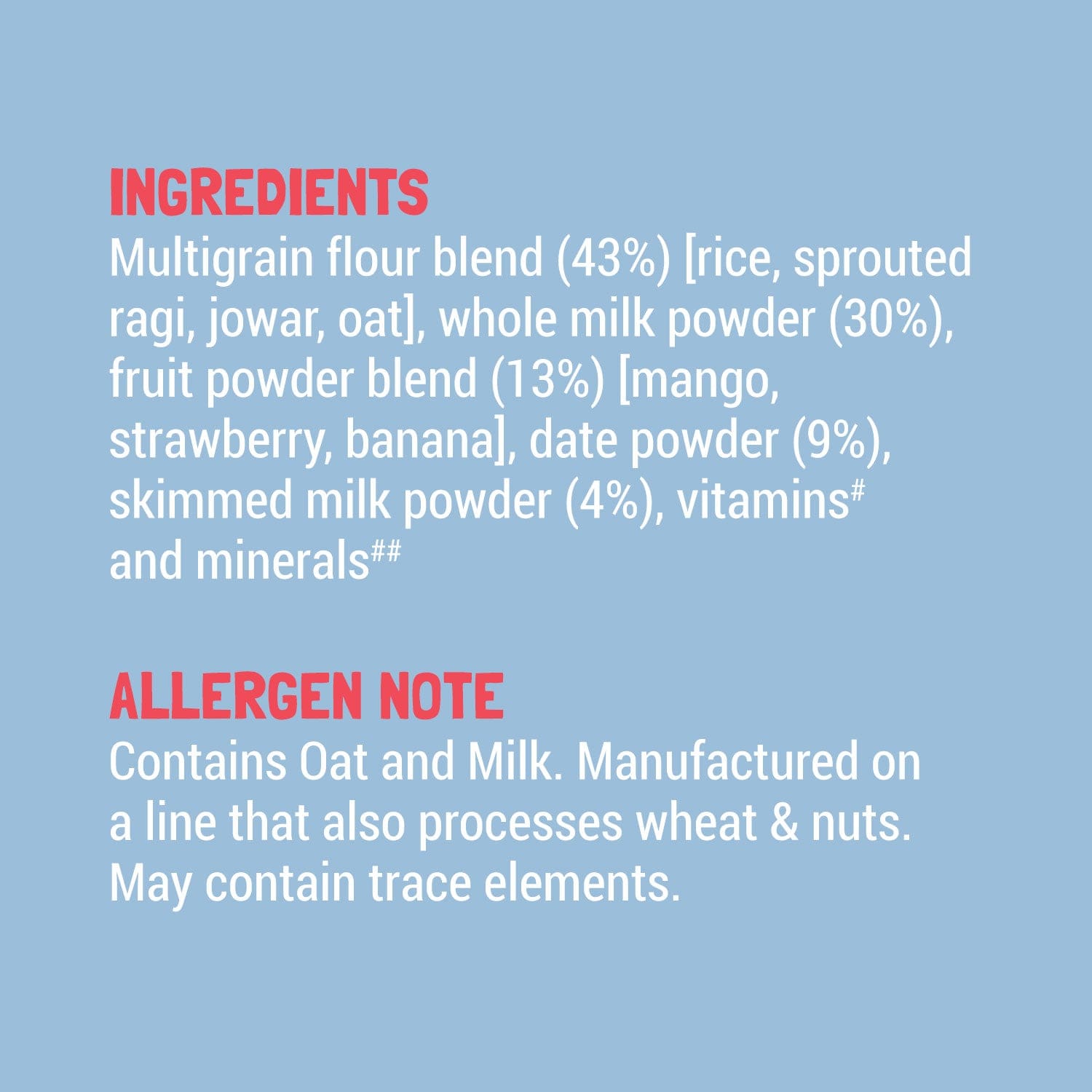 Multigrain Millets and Mixed Fruit Cereal with Milk
