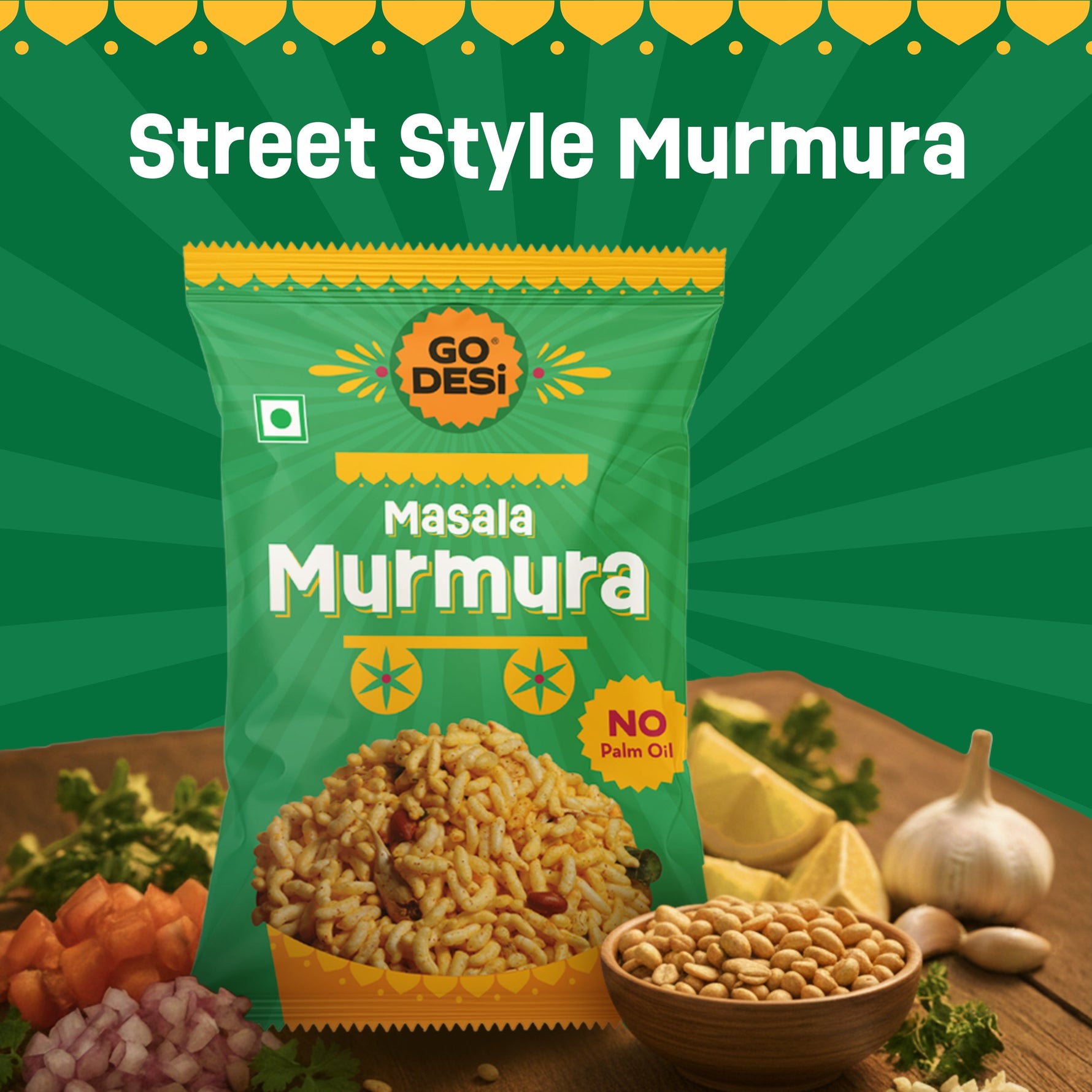 Garlic Masala Murmura | With Bold Garlic | No Palm Oil | Pack of 3