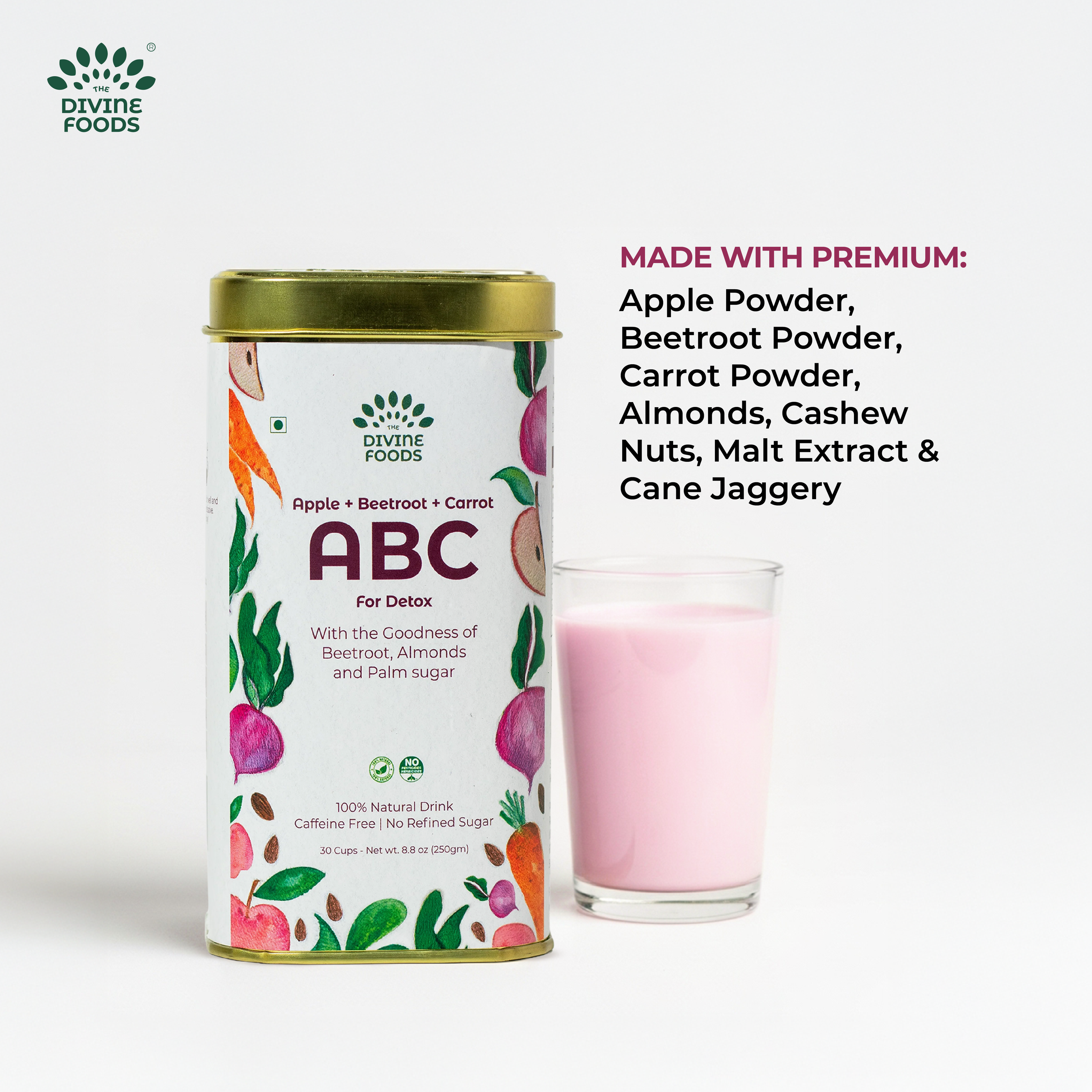 Natural ABC Latte Milk Mix (Apple+Beetroot+Carrot) - Healthy Alternative to Traditional Malt Drinks