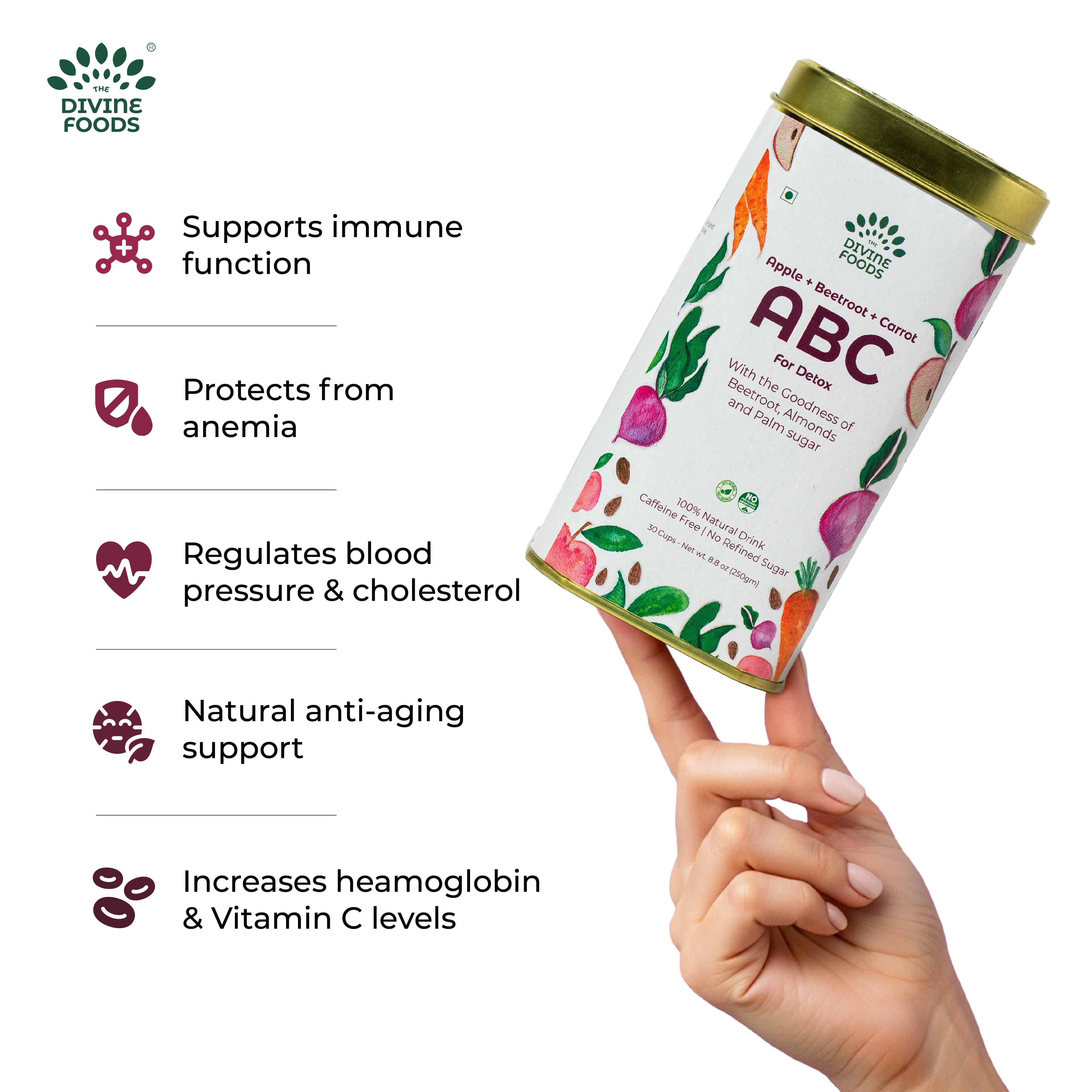 Natural ABC Latte Milk Mix (Apple+Beetroot+Carrot) - Healthy Alternative to Traditional Malt Drinks