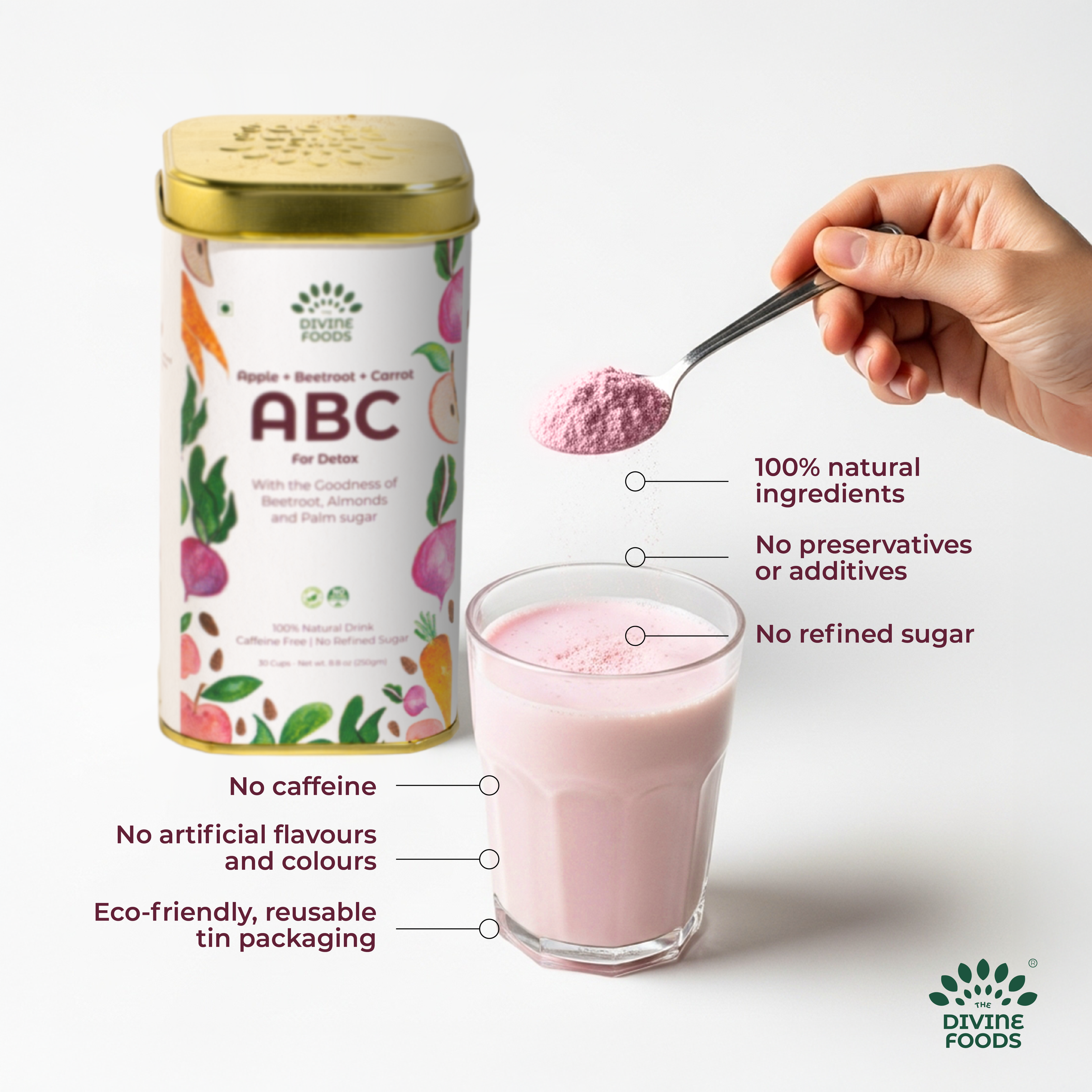 Natural ABC Latte Milk Mix (Apple+Beetroot+Carrot) - Healthy Alternative to Traditional Malt Drinks