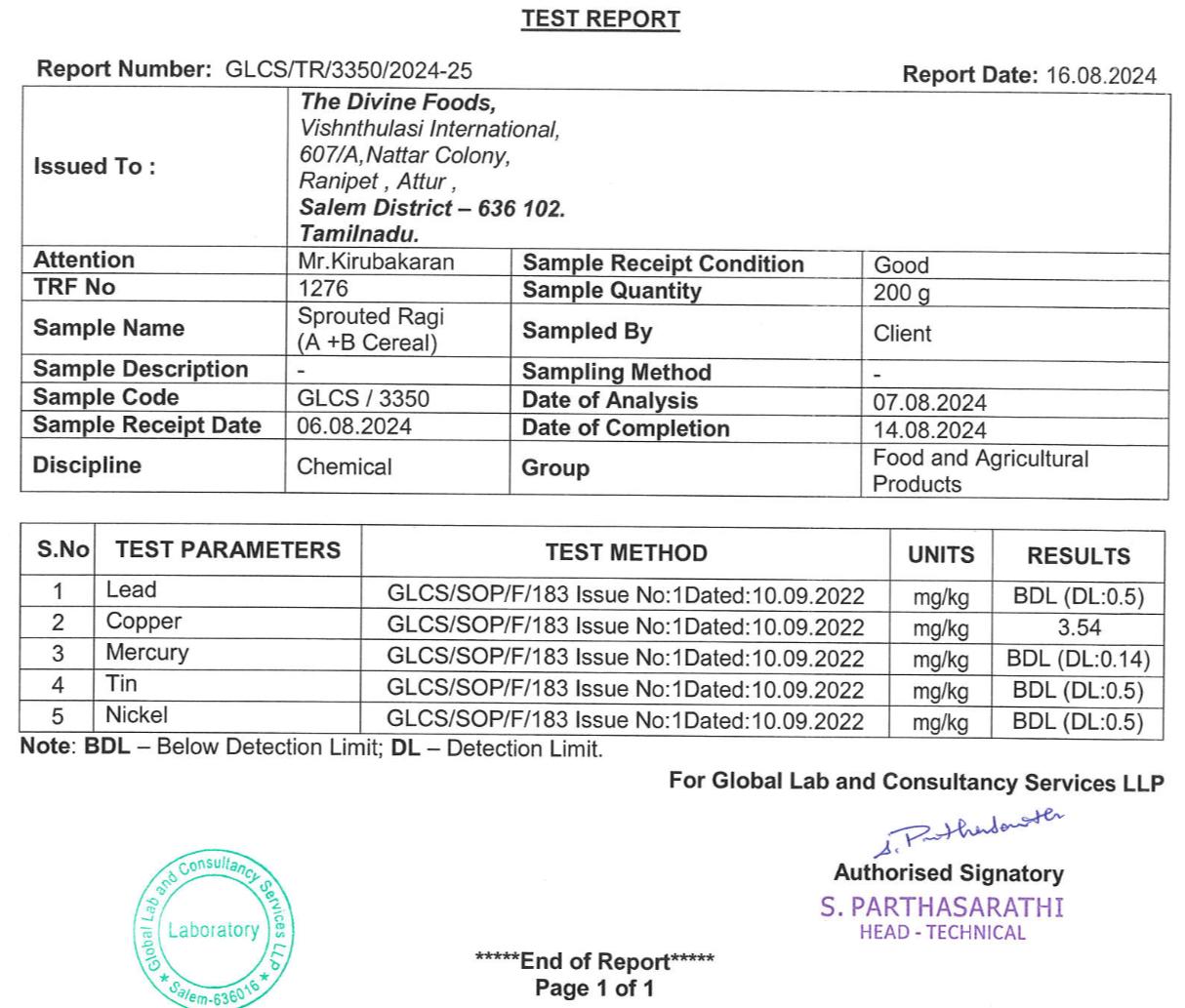 A+B Cereal Sprouted Ragi for Easy Digestion and Natural Weight Gain