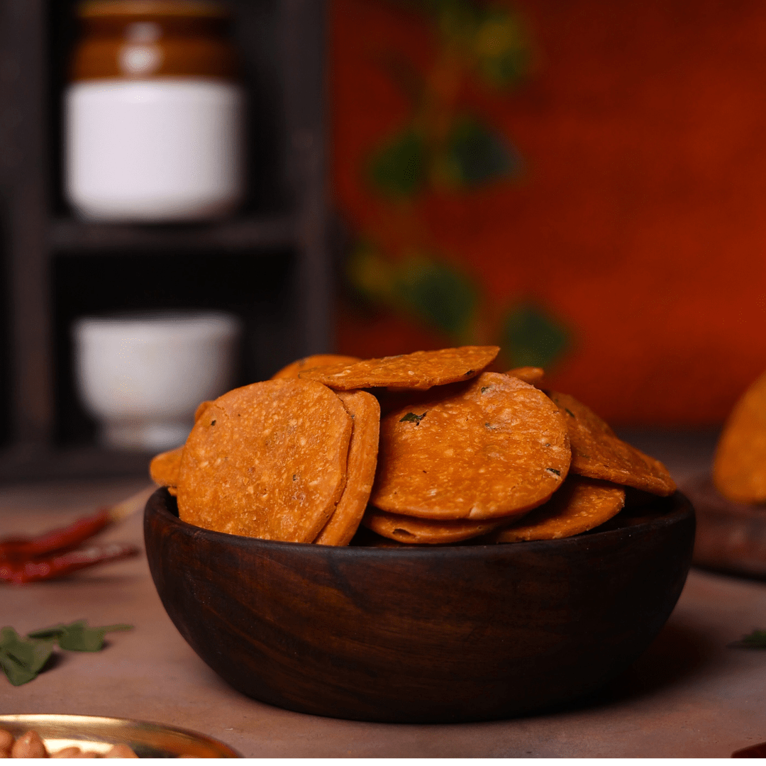 Nippattu / Thattai (Crunchy Rice Crackers)