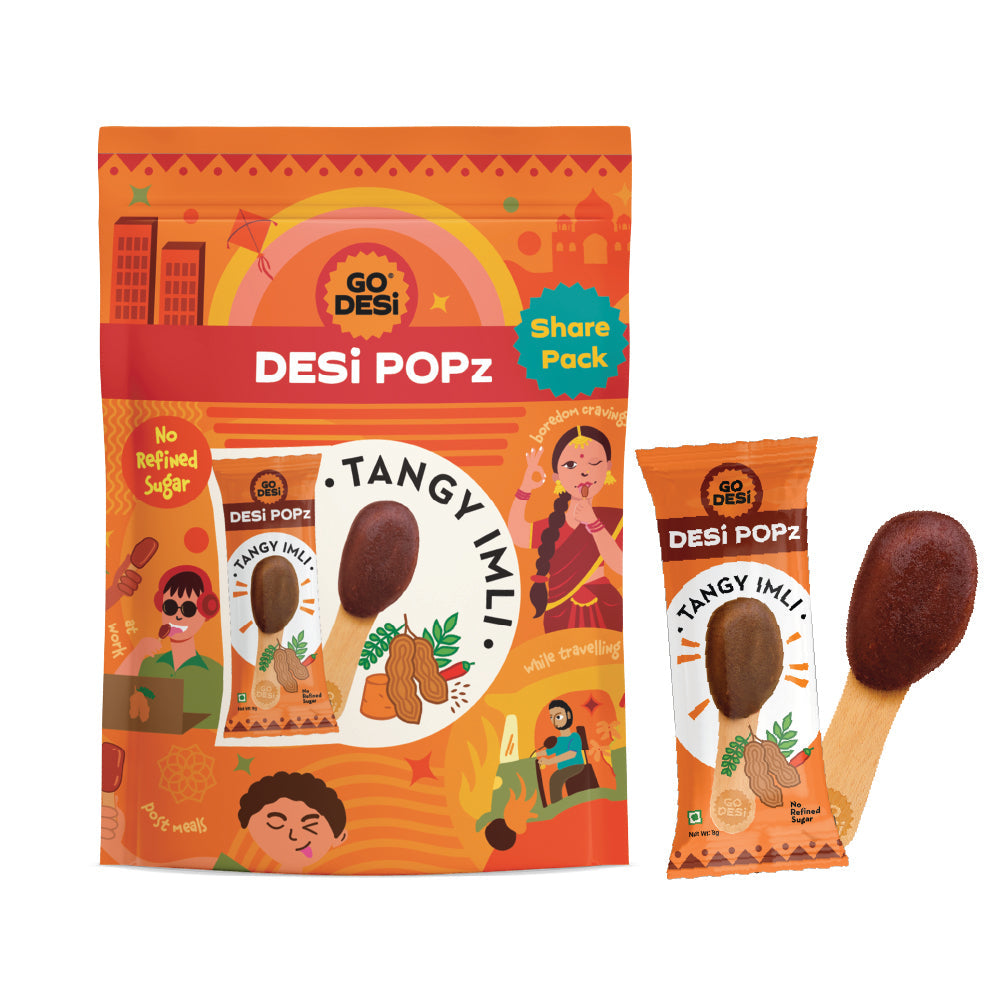 DESi Popz Tangy Imli | Made with Jaggery | Pack of 8