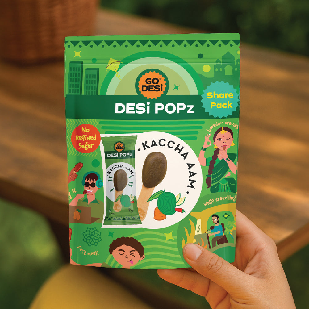 DESi Popz Kaccha Aam | Made with Jaggery | Pack of 8