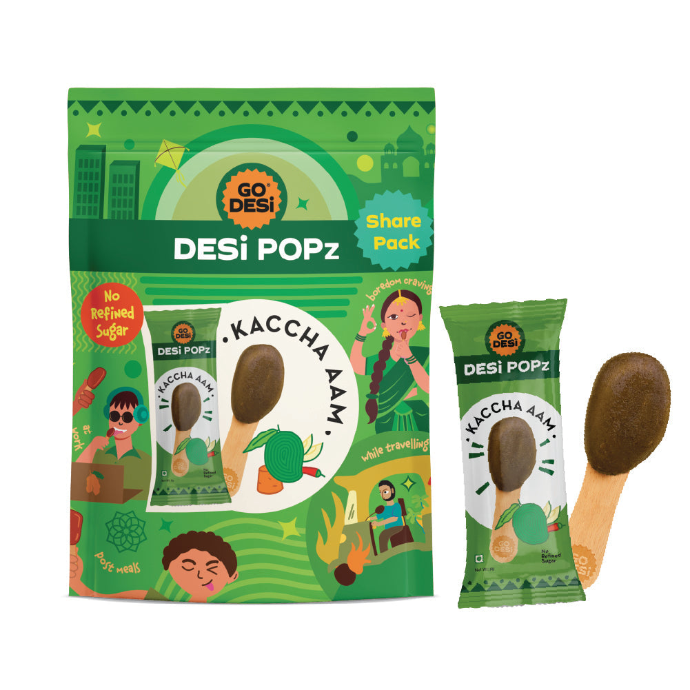 DESi Popz Kaccha Aam | Made with Jaggery | Pack of 8