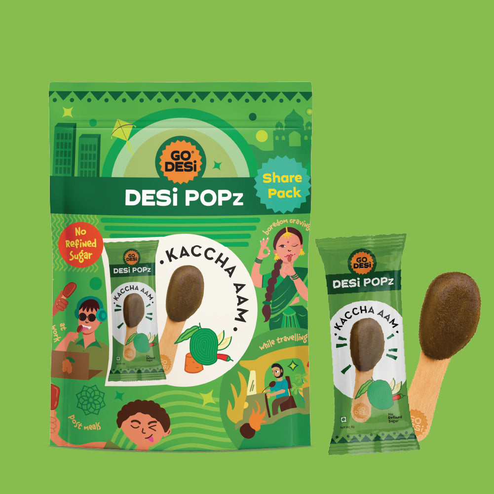 DESi Popz Kaccha Aam | Made with Jaggery | Pack of 8