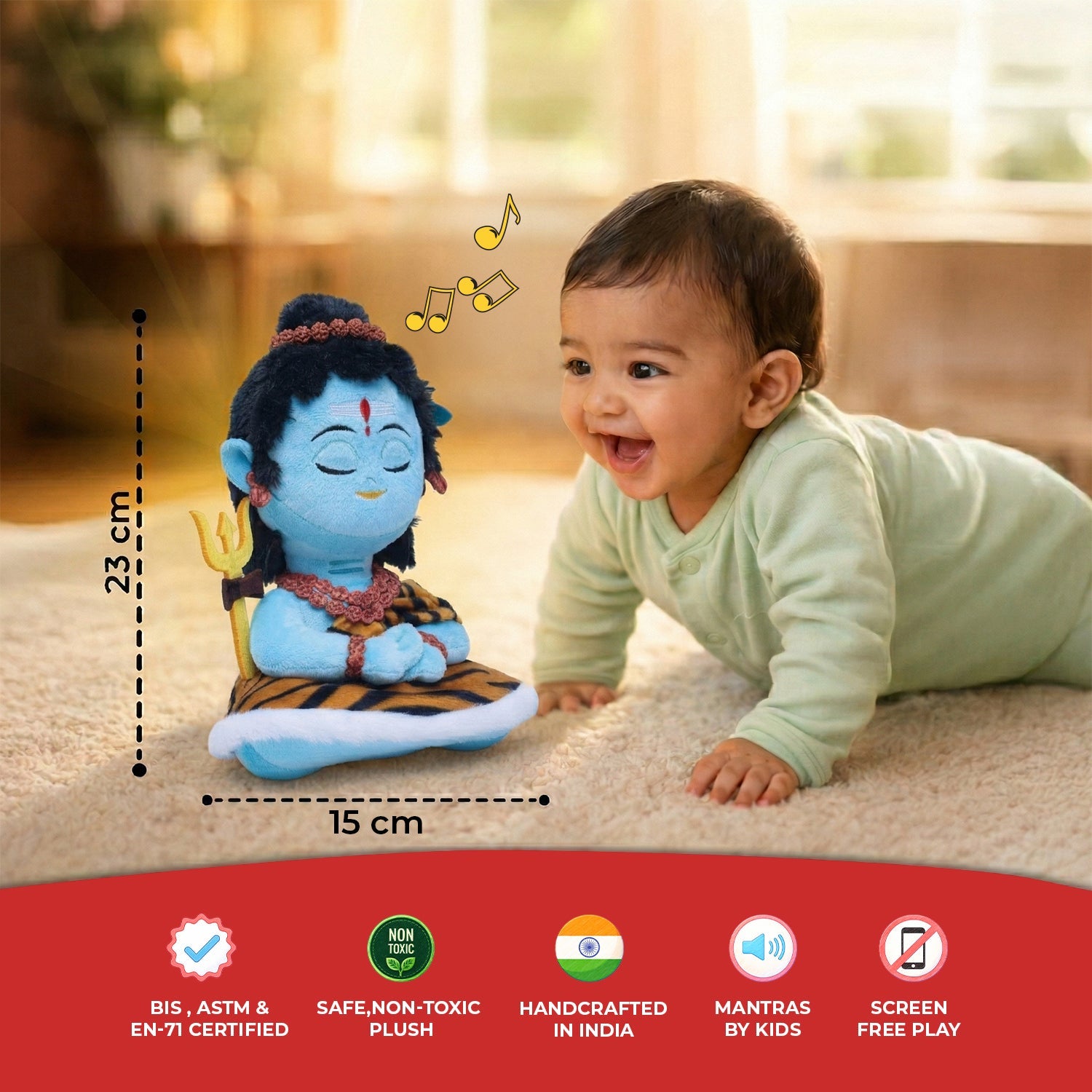 Mantra Chanting Baby Shiva (Small -22 cm)