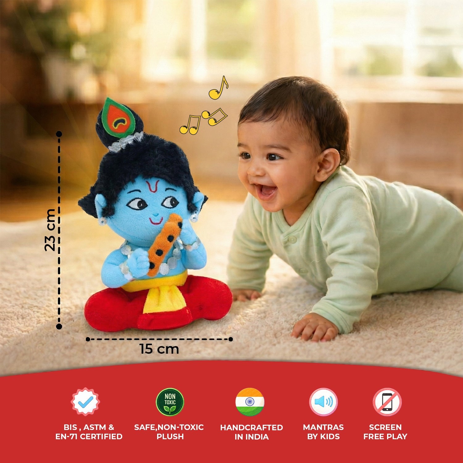 Mantra Chanting Baby Krishna (Small-22 cm)