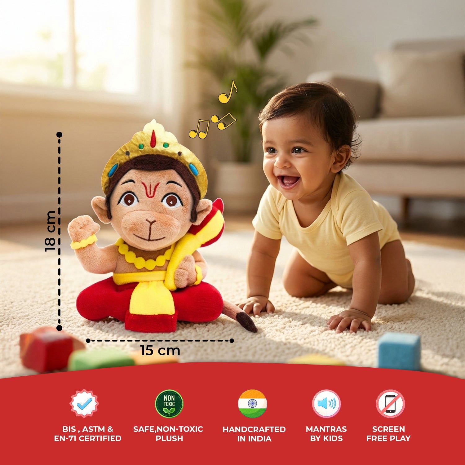 Mantra Chanting Baby Hanuman (Small - 22 cm)