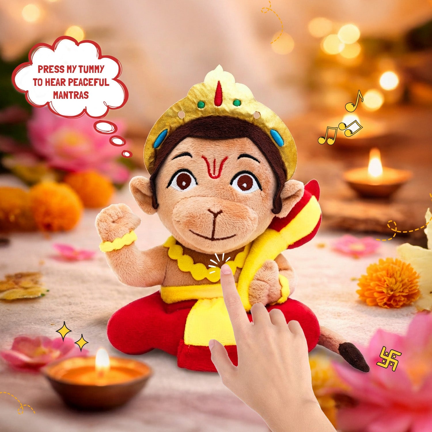 Mantra Chanting Baby Hanuman (Small - 22 cm)