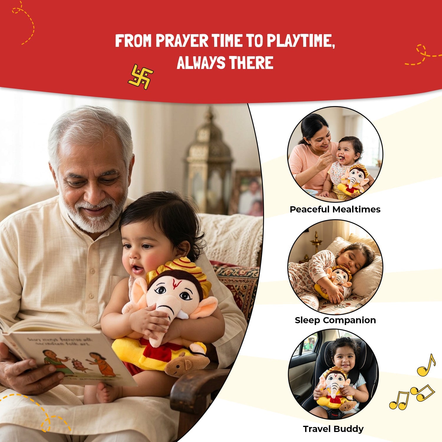 Mantra Chanting Baby Ganesha (Small-22 cm)