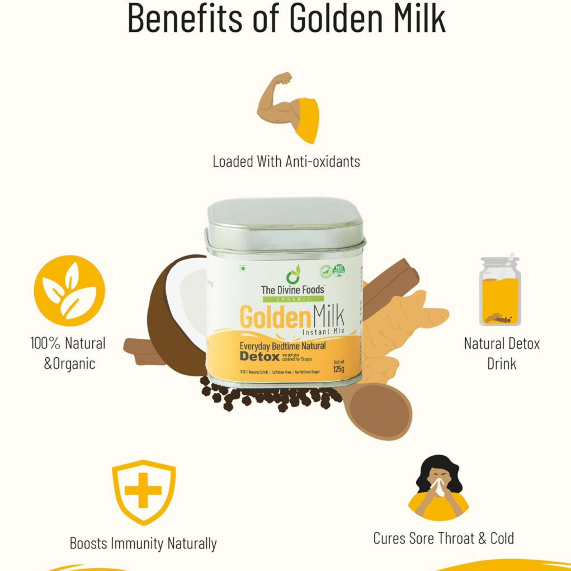Organic Golden Milk Latte | Natural Detox Drink DND