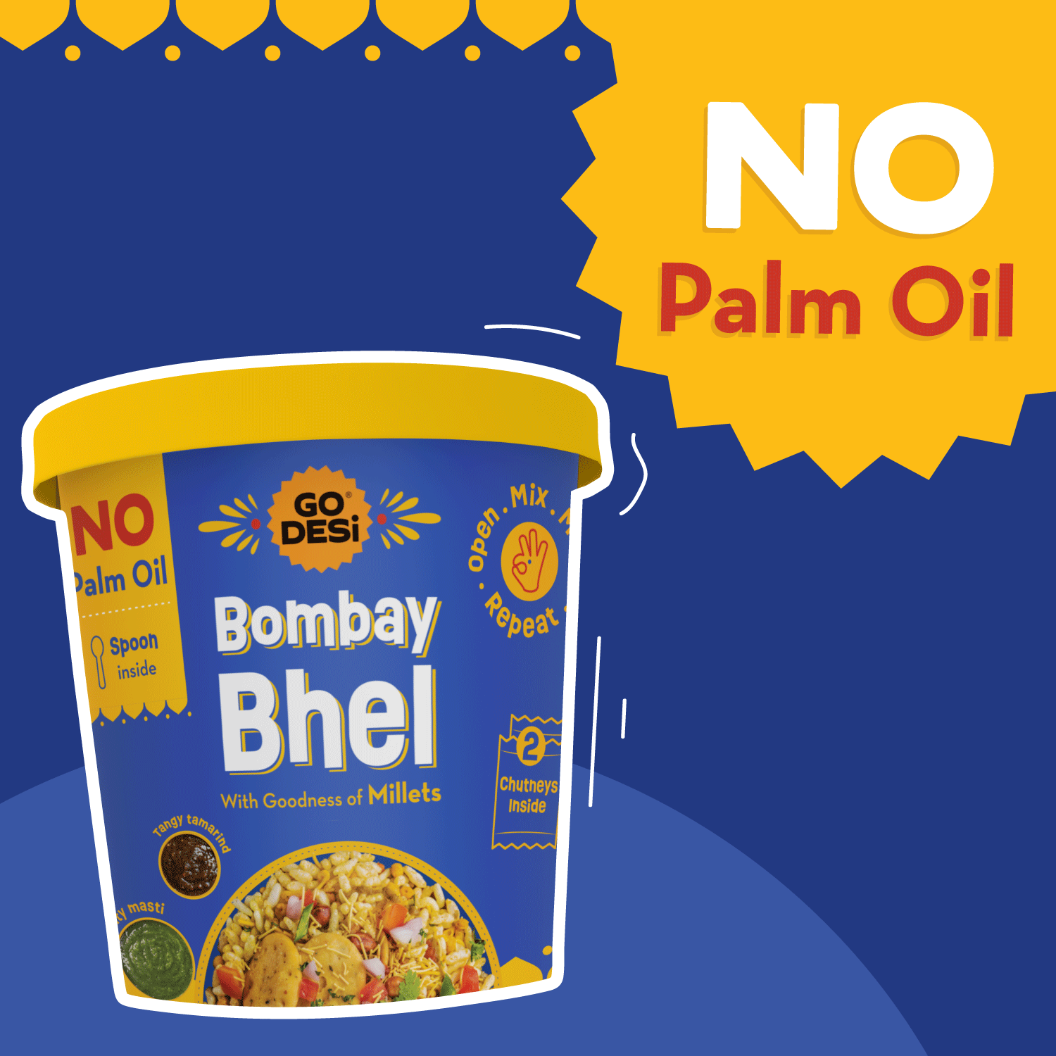Bombay Bhel | No palm oil | With 2 Chutneys Inside
