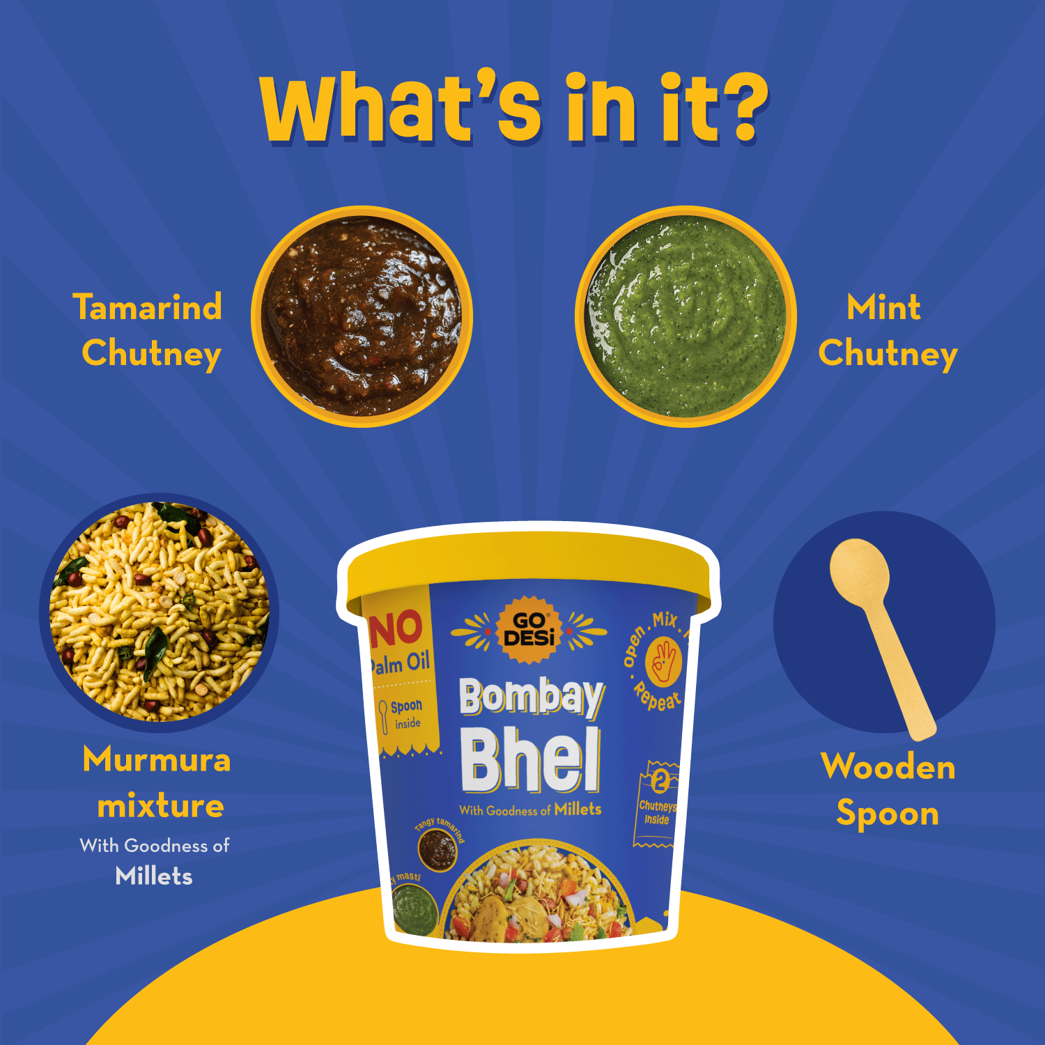 Bombay Bhel | No palm oil | With 2 Chutneys Inside