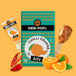 DESi Popz Bitz Chilli Orange | Made with Jaggery | Pack of 50