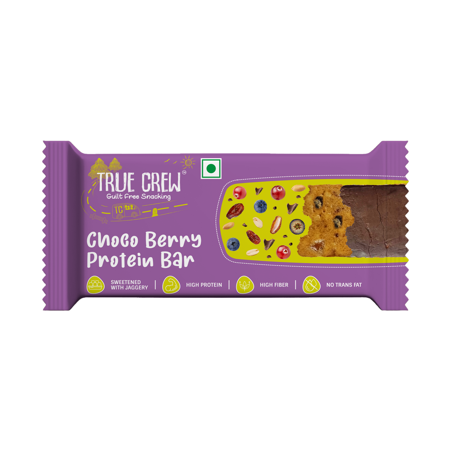 TRUE CREW - Choco Berry Protein Bar, 25 g
