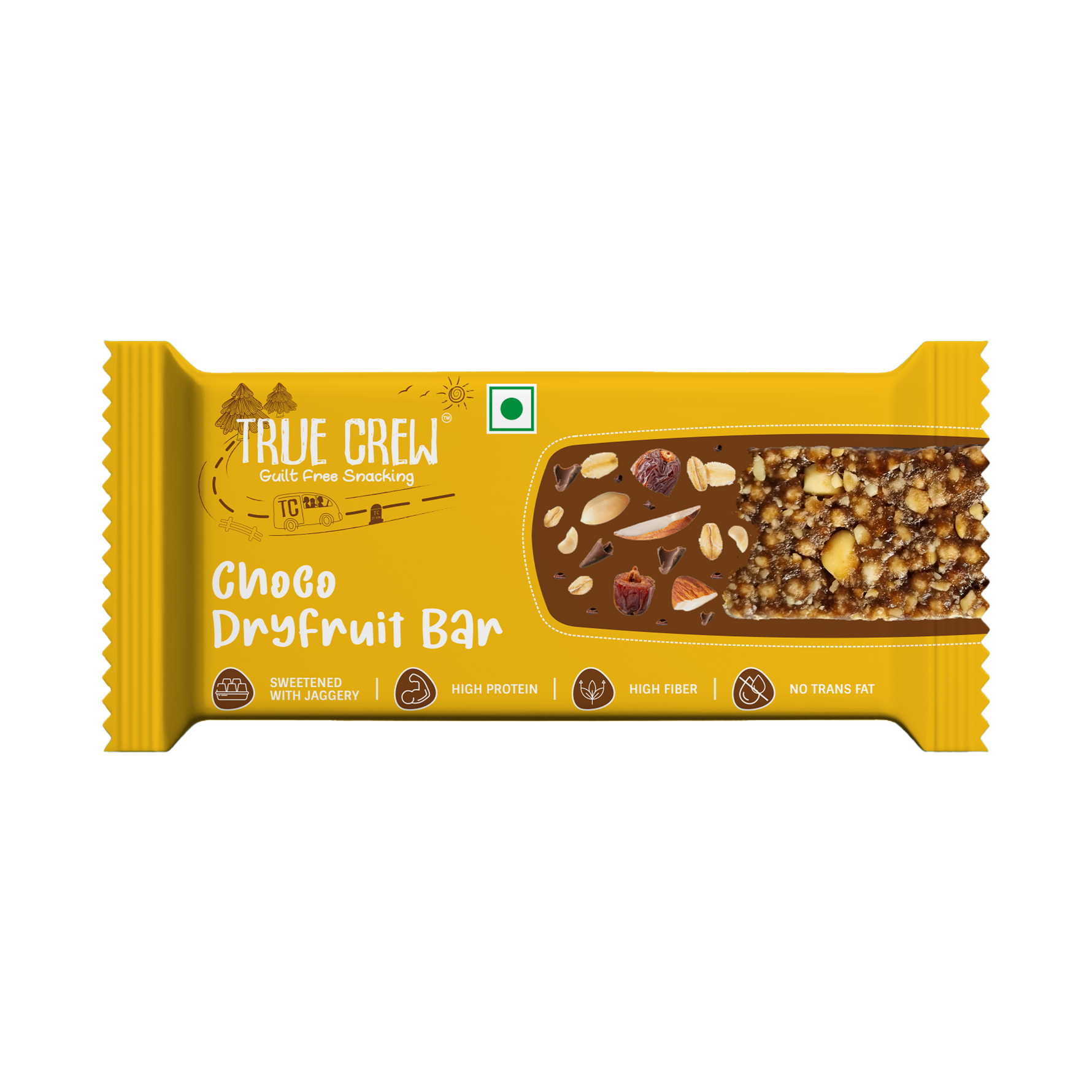TRUE CREW - Choco Dryfruit Bar, 25 g